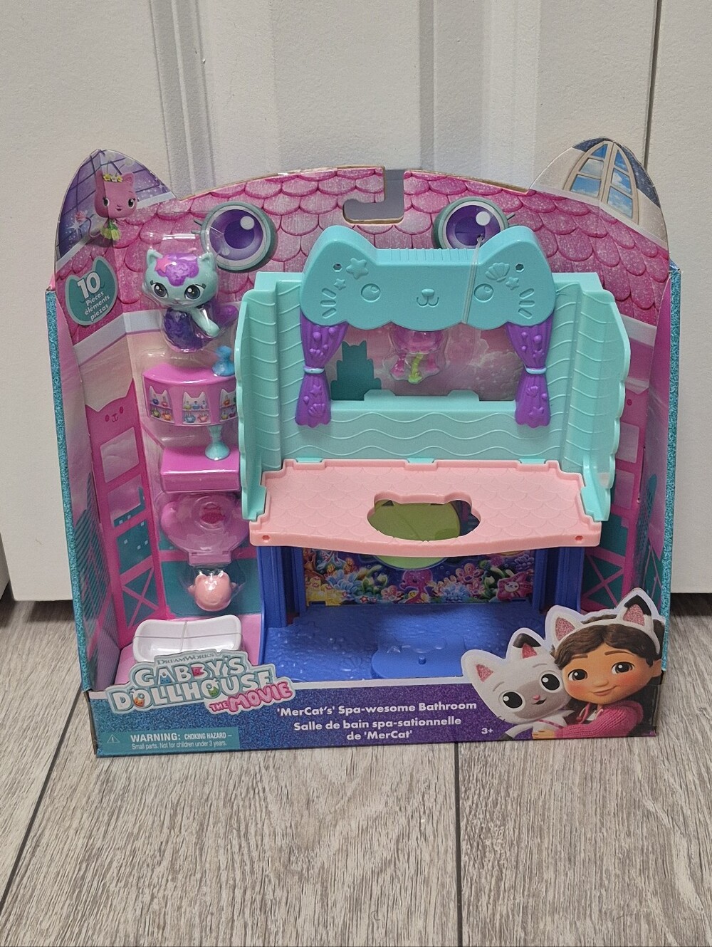 Gabby's Dollhouse Movie MerCat Spa-wesome Bathroom 10-Piece Playset